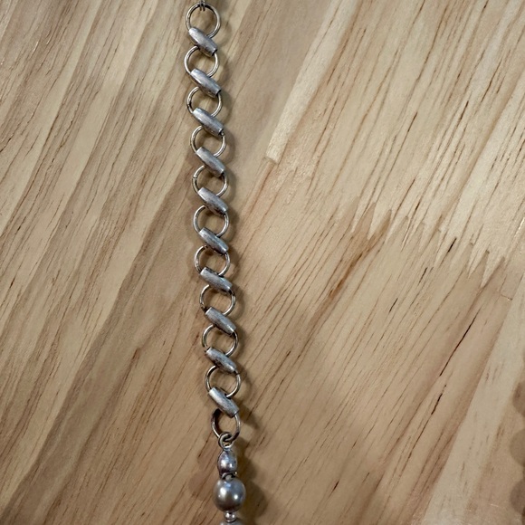 Pewter Chain Necklace w/ Metallic Beads | Brushed Silvertone | LOFT - Picture 8 of 10